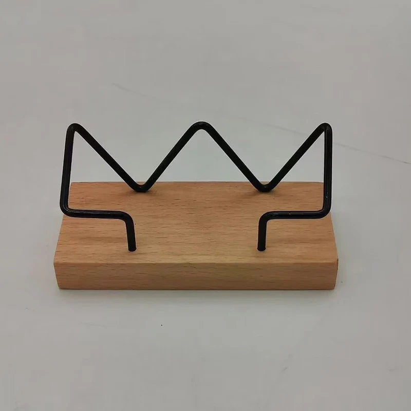 Wooden Business Card Holder Desk Stand Organizer Display