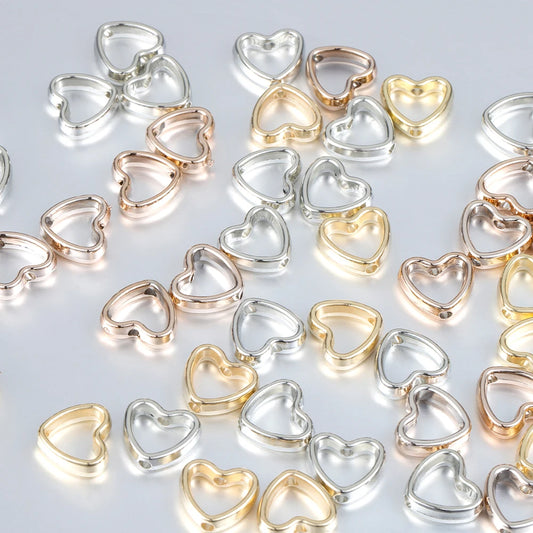 Heart Frame Wrapped Bead Double Stright Hole Spacers Loose Beads Peaceful Pleasures Health and Wellness