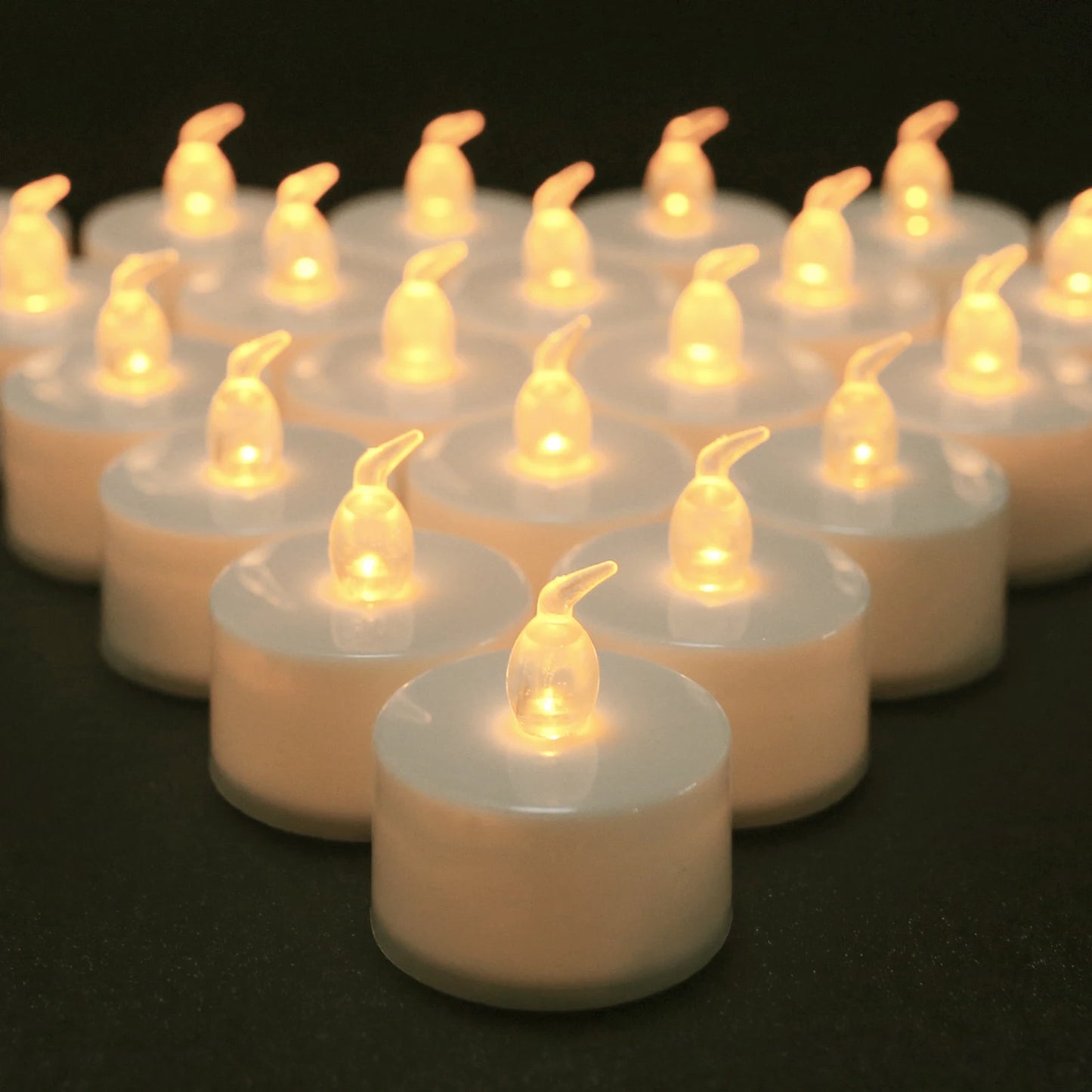 Tea Lights Battery Operated LED Realistic Bright Flameless Candles Flickering Electric Candles for Seasonal & Festival Home Deco Peaceful Pleasures Health and Wellness 24cs WarmwhiteLight