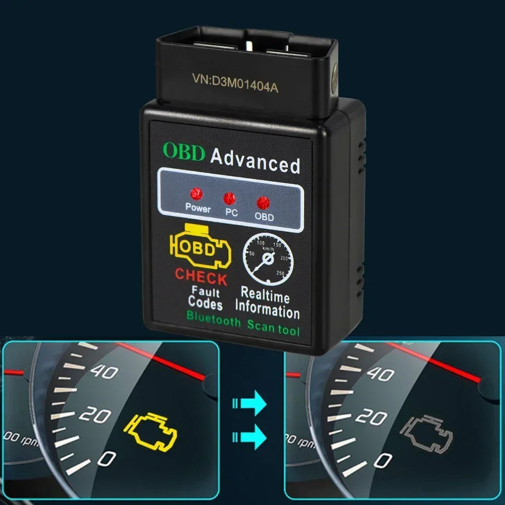OBD2 Bluetooth ELM327 Auto Engine Diagnostic Scanner OBDII Scan Tool Compliant Vehicles Fault Diagnosis Tester Interface Scanner Peaceful Pleasures Health and Wellness