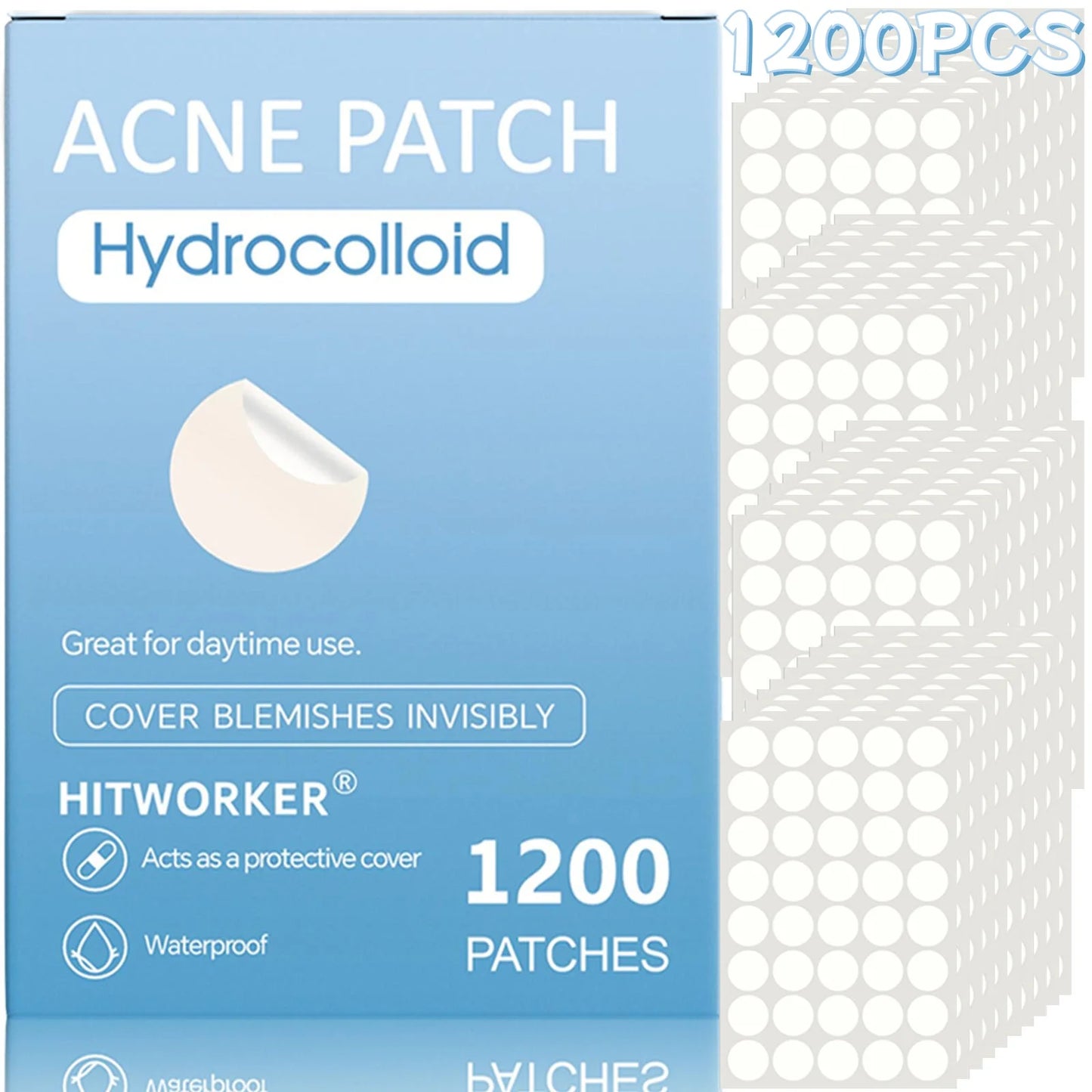 1200 Hydrocolloid Acne Patches – Alcohol-Free Blemish Stickers
