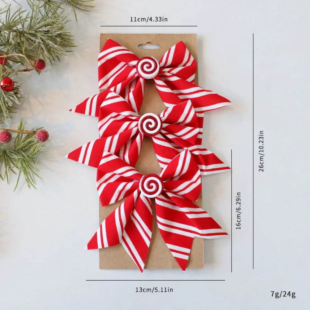 25cm Glitter Christmas Bow Decoration | Xmas Tree Pendant