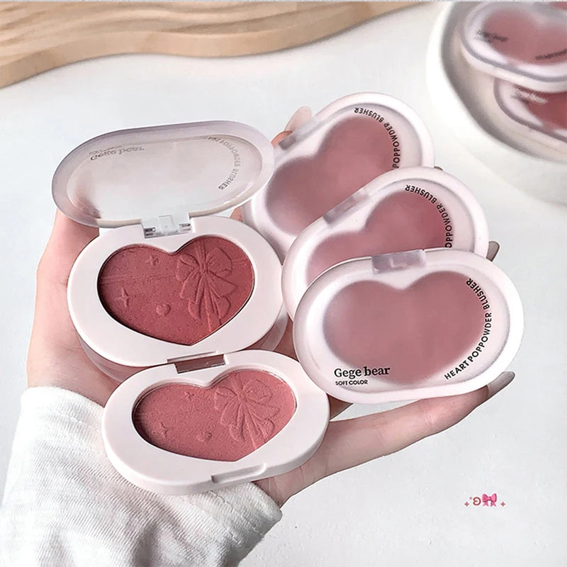 Single Color Heartbeat Cream Blush: Silky Texture Long-lasting Natural Monochrome Cheek Makeup for Daily Fresh Look Peaceful Pleasures Health and Wellness