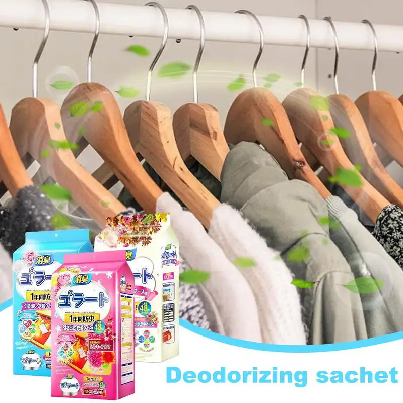 Scented Sachets 48pcs Scent Bags Closet Sachets Dresser Drawer Scents Freshener Closet Smell Freshener Long Lasting For Closet Peaceful Pleasures Health and Wellness