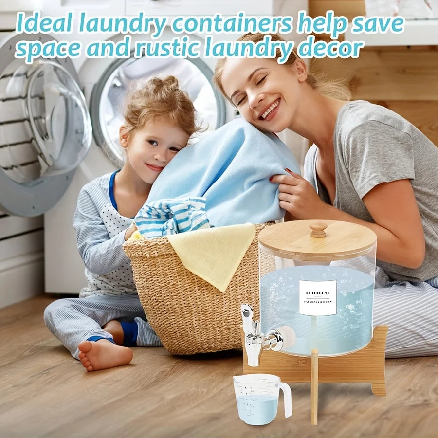 Acrylic Laundry Detergent & Fabric Softener Dispenser – 0.7 Gallon Laundry Room Organizer