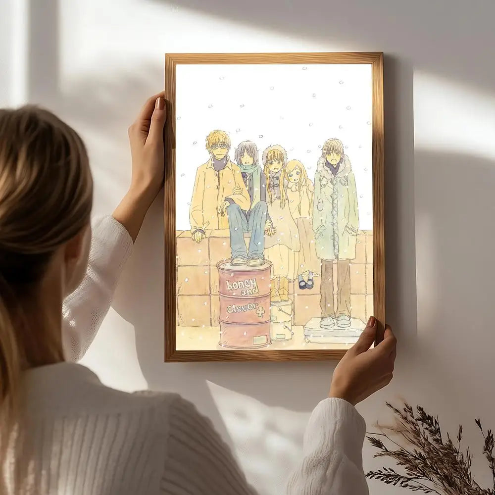Honey and Clover Anime Poster – HD Waterproof Wall Art Anime Wall Poster Peaceful Pleasures Health and Wellness White2 15X20cmNoframe