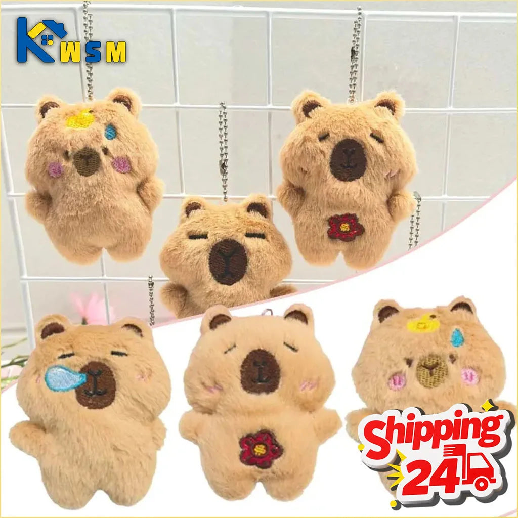 Capybara Plush Keychain – Squeaky Cute Bag Charm | 1–10 PCS