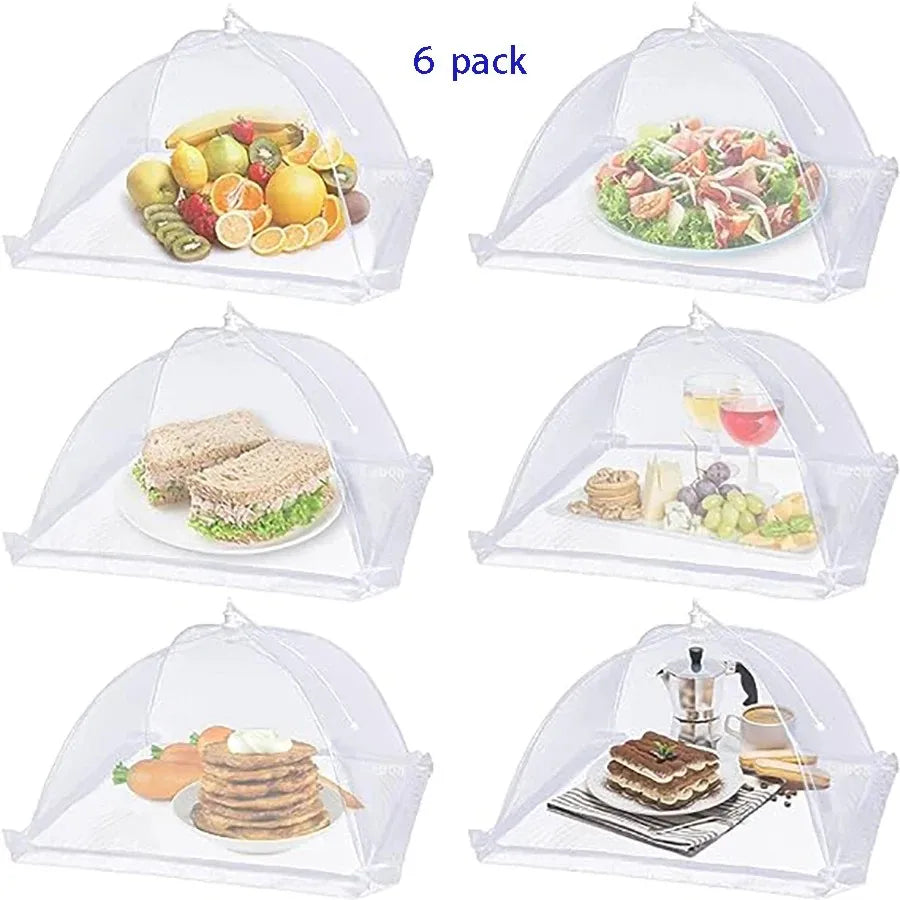6 pcs large food cover,mesh food tent,17 inch pop up umbrella screen tent,camping,picnic,party,barbecue,foldable and reusable Peaceful Pleasures Health and Wellness 6pcs