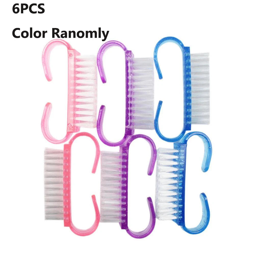 Handle Grip Nail Scrub Brush – Fingernail & Toenail Cleaning Brush for Manicure & Pedicure Peaceful Pleasures Health and Wellness random-6PCS