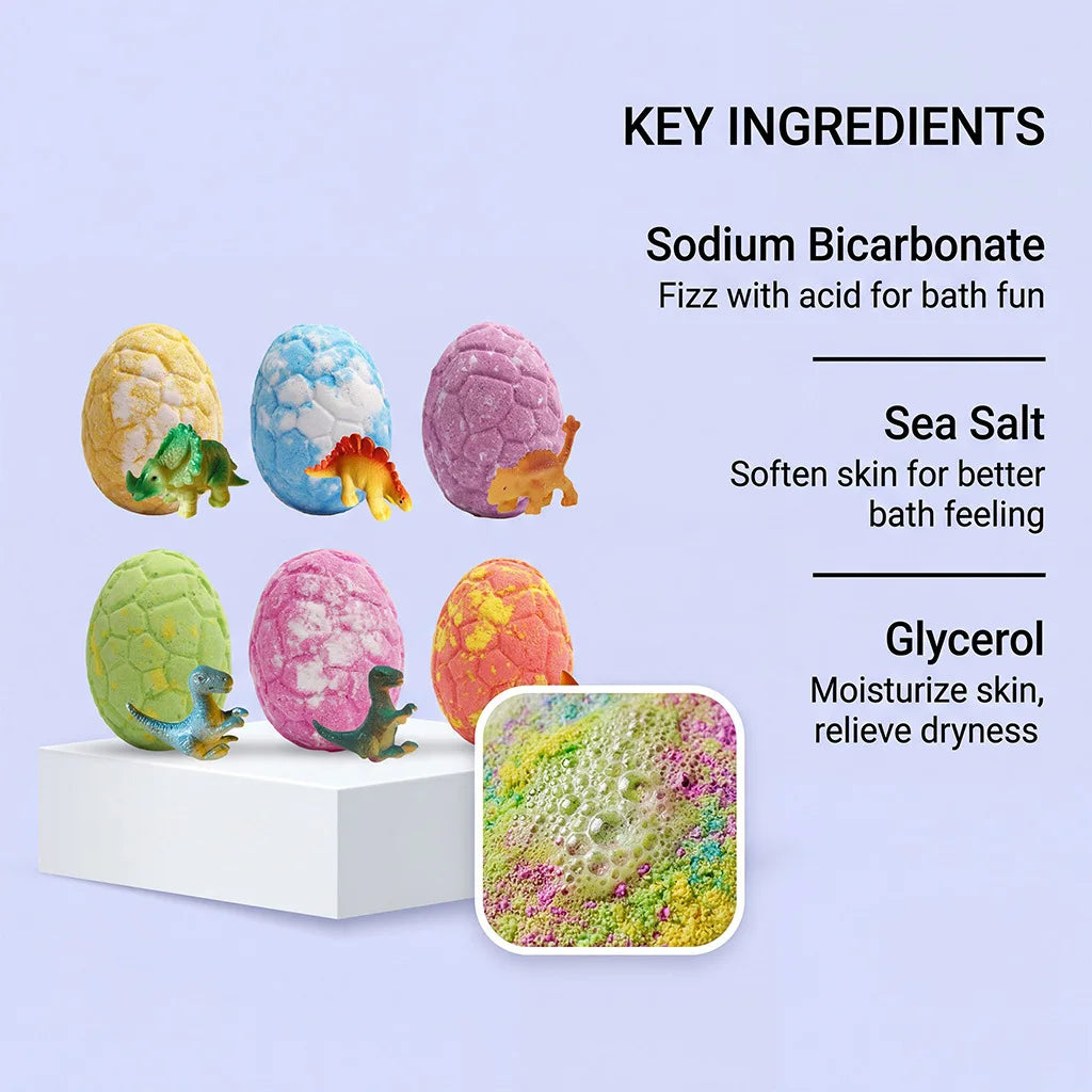 Dinosaur Egg Bath Bombs Inside Surprise Toys Rich Bubble Funny Shower Relaxing Colorful Bath Bombs Kids Friendly Kids Gifts Set Peaceful Pleasures Health and Wellness
