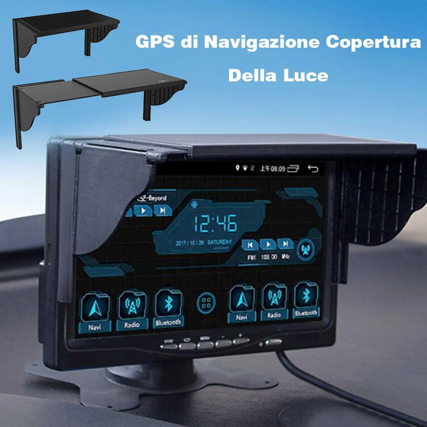 Universal GPS Navigator Sun Shade Anti-Glare Visor 5.5–10"