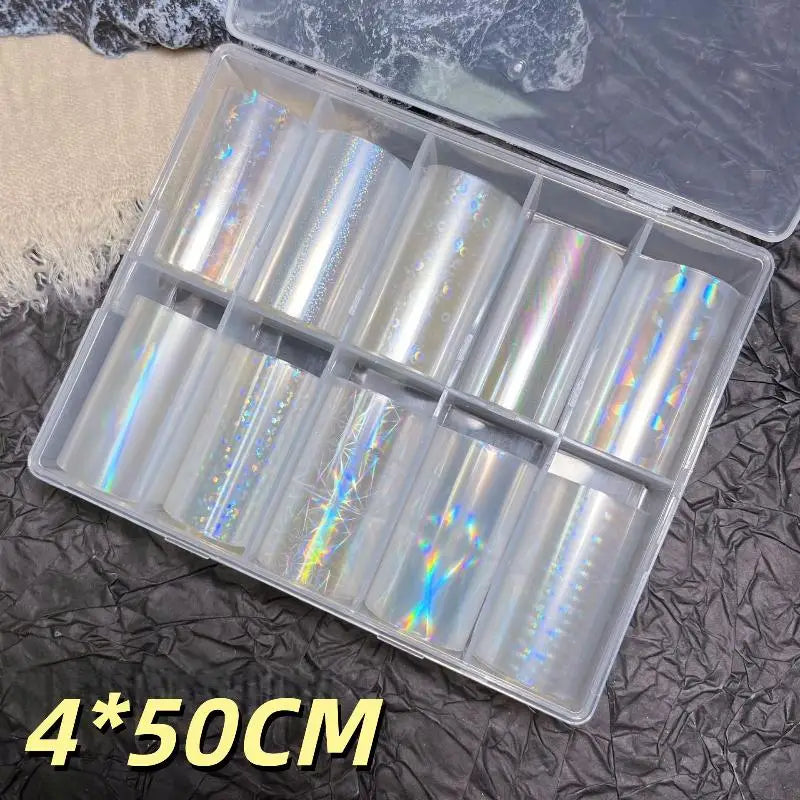 1 Set Floral Chameleon Nails Wraps 6/10 Patterns Metal Nail Foils For Transfer Paper Stickers DIY Water Marble Nail Art Decor Peaceful Pleasures Health and Wellness A9
