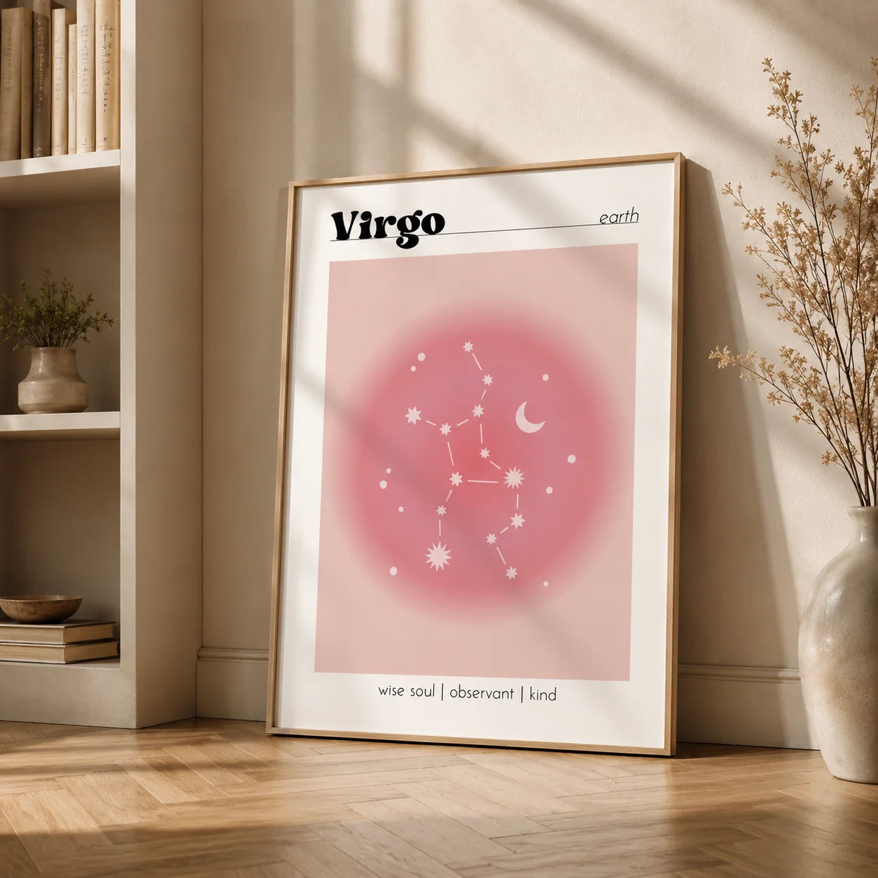 Nordic Constellation Canvas Wall Art | Astrology Gradient Poster Canvas Wall Art Peaceful Pleasures Health and Wellness