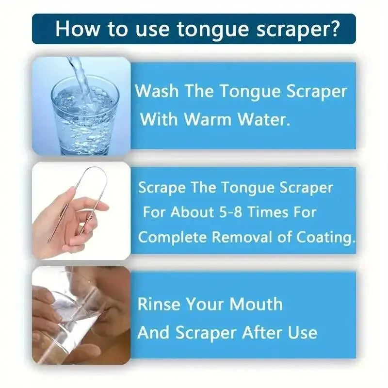 U-Shaped Stainless Steel Tongue Scraper | Fresh Breath Tool