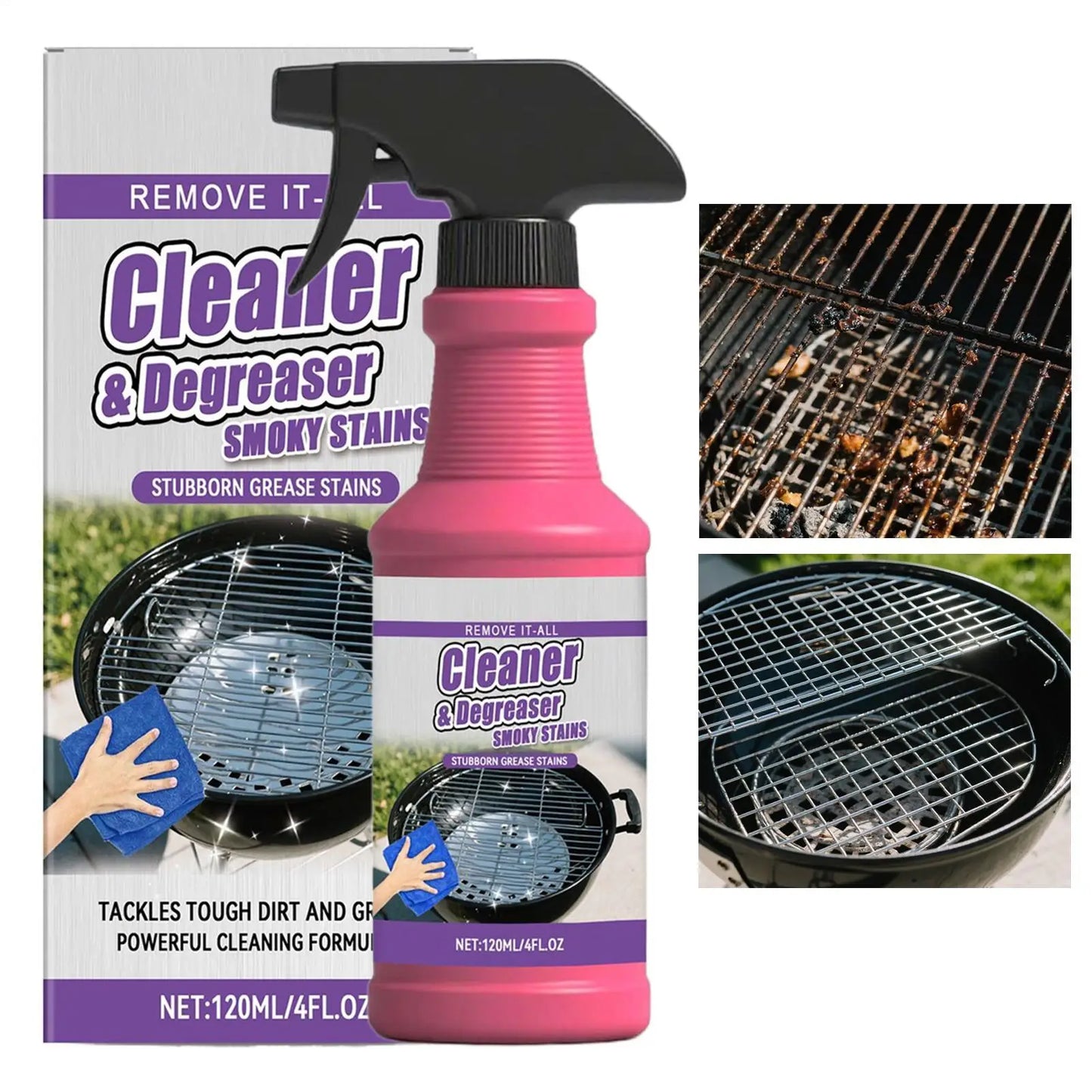 BBQ Grill Rack Cleaner Spray – Heavy-Duty Degreaser 120ml