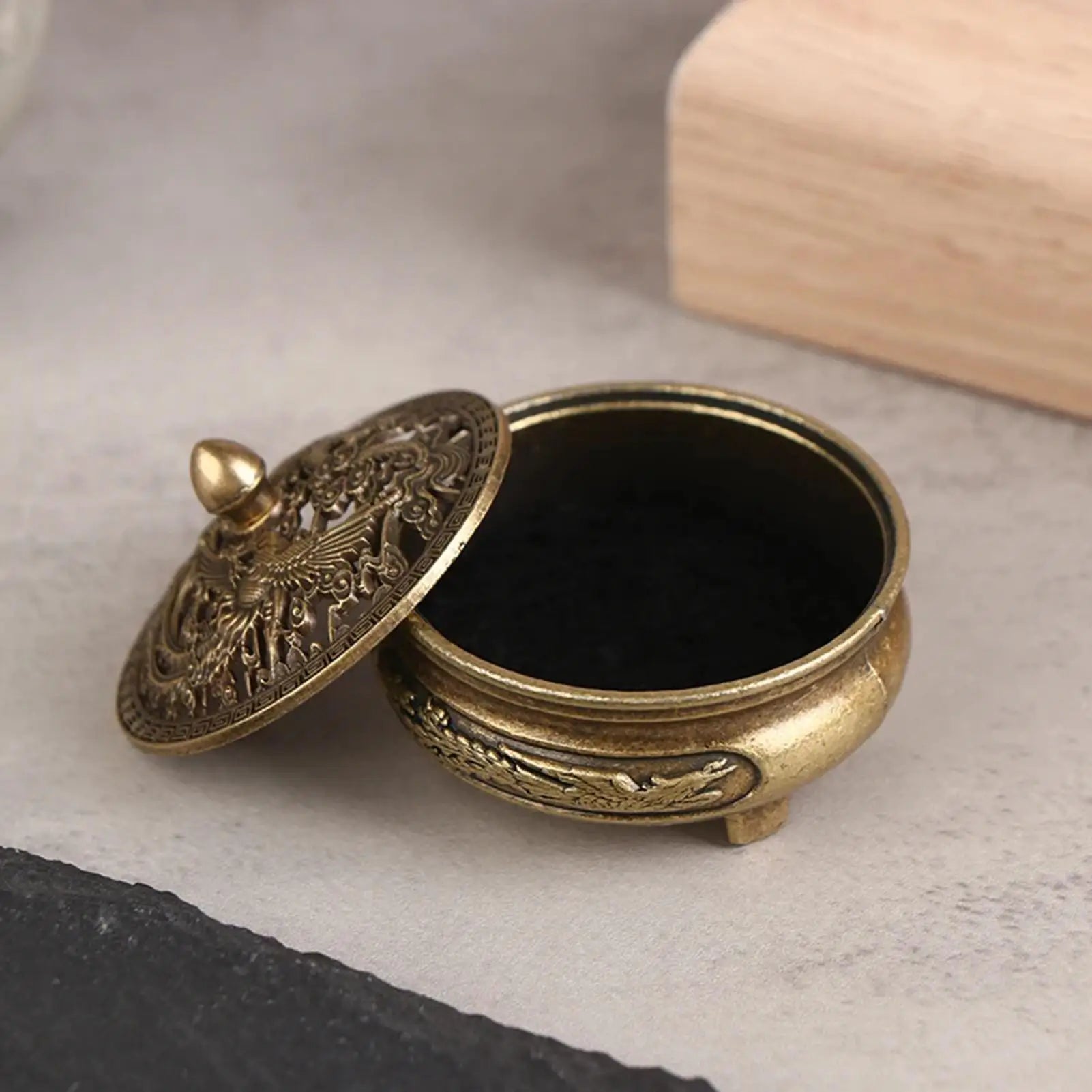 Mini Copper Three-Legged Incense Burner | Aroma Diffuser Incense Burner Peaceful Pleasures Health and Wellness