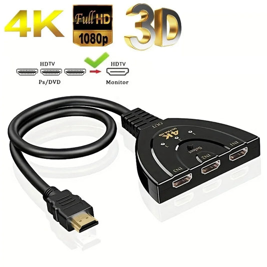 HDMI Switch 3 In 1 Out 4K 1080P for Xbox PS4 PS3 PC TV HDMI Switch Peaceful Pleasures Health and Wellness
