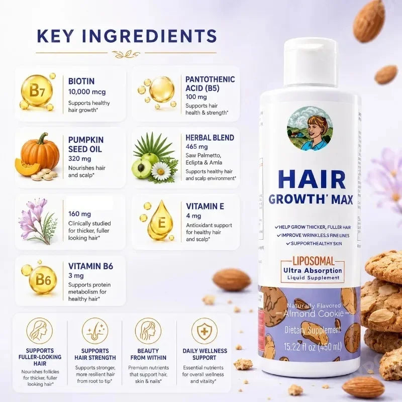 Women's Hair Growth MAX Liposomal – Biotin 10000mcg & Pumpkin Oil