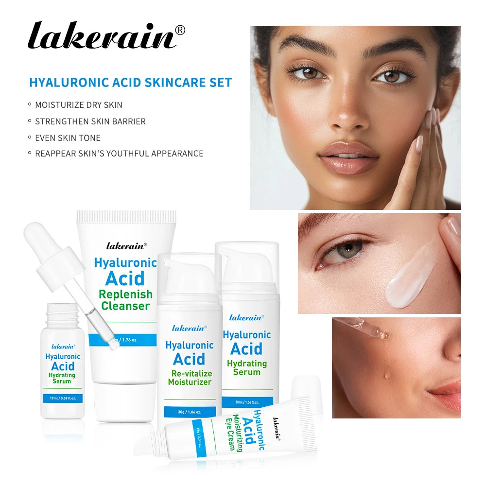 Hyaluronic Acid Skin Care Set Deeply Hydrates Solve Dry Skin Redness Easy To Be Absorbed Non-greasy Nourishes Face Skincare Set Peaceful Pleasures Health and Wellness