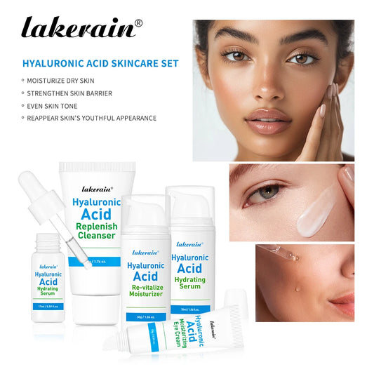 Hyaluronic Acid Skin Care Set Deeply Hydrates Solve Dry Skin Redness Easy To Be Absorbed Non-greasy Nourishes Face Skincare Set Peaceful Pleasures Health and Wellness