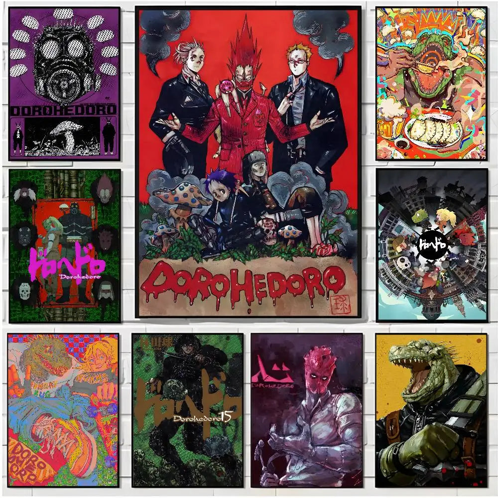 Dorohedoro Anime Figure Horror Monster Poster HD art poster for home living room bar office decoration sticky, waterproof Peaceful Pleasures Health and Wellness