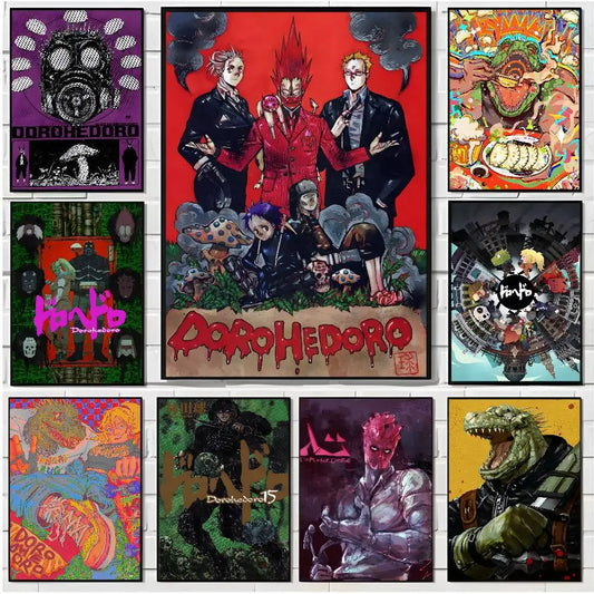 Dorohedoro Anime Figure Horror Monster Poster HD art poster for home living room bar office decoration sticky, waterproof Peaceful Pleasures Health and Wellness