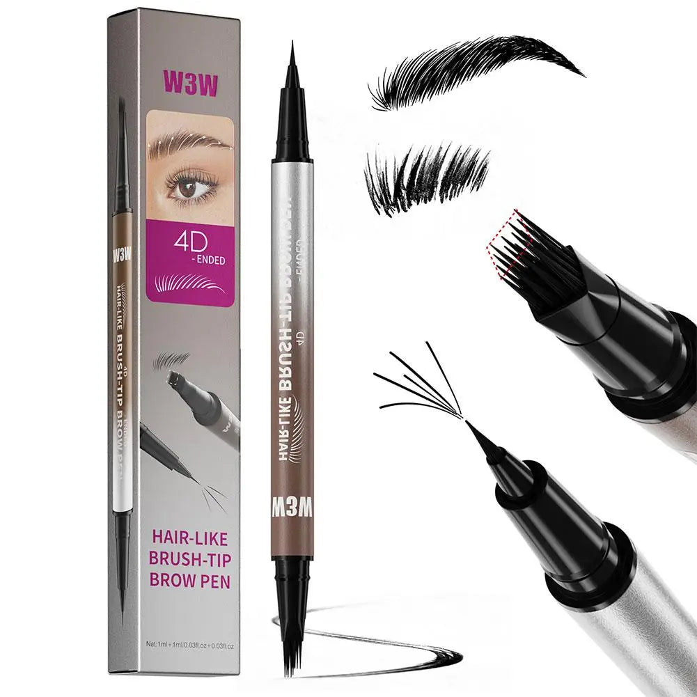 4D Miniature Double Head 2in1 Eyebrow Eyeliner Pencil - Waterproof Non Smudge Multi Color Liquid Eyebrow Pencil Dual Use Eye Peaceful Pleasures Health and Wellness 05