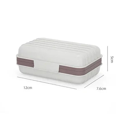 2/3pcs Bathroom Soap Dish With Lid Home Plastic Soap Box Keeps Soap Dry Soap Dish Travel Essentials Peaceful Pleasures Health and Wellness 2pcs Gray white