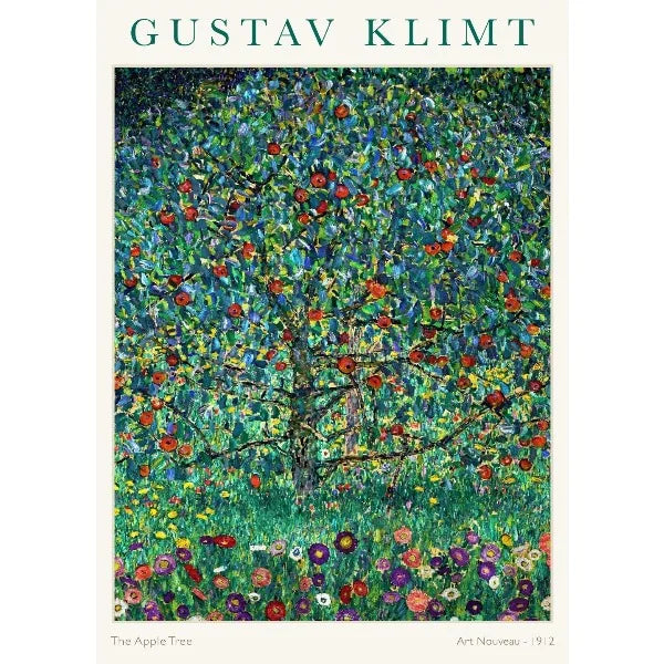 Gustav Klimt Art Print Exhibition Poster Farmhouse Birch Tree Pond Landscape Canvas Painting Wall Art for Living Room Home De Peaceful Pleasures Health and Wellness 8 30x40cm Unframed