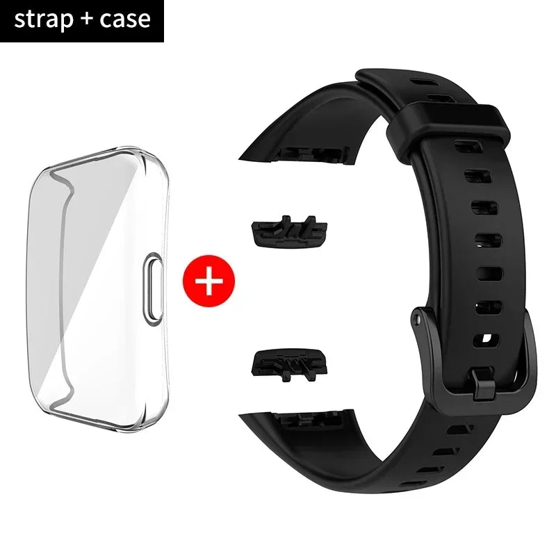 Silicone Sport Strap for Huawei Band 6 / 6 Pro & Honor Band 6 Peaceful Pleasures Health and Wellness Black Case Strap For Huawei Band 6