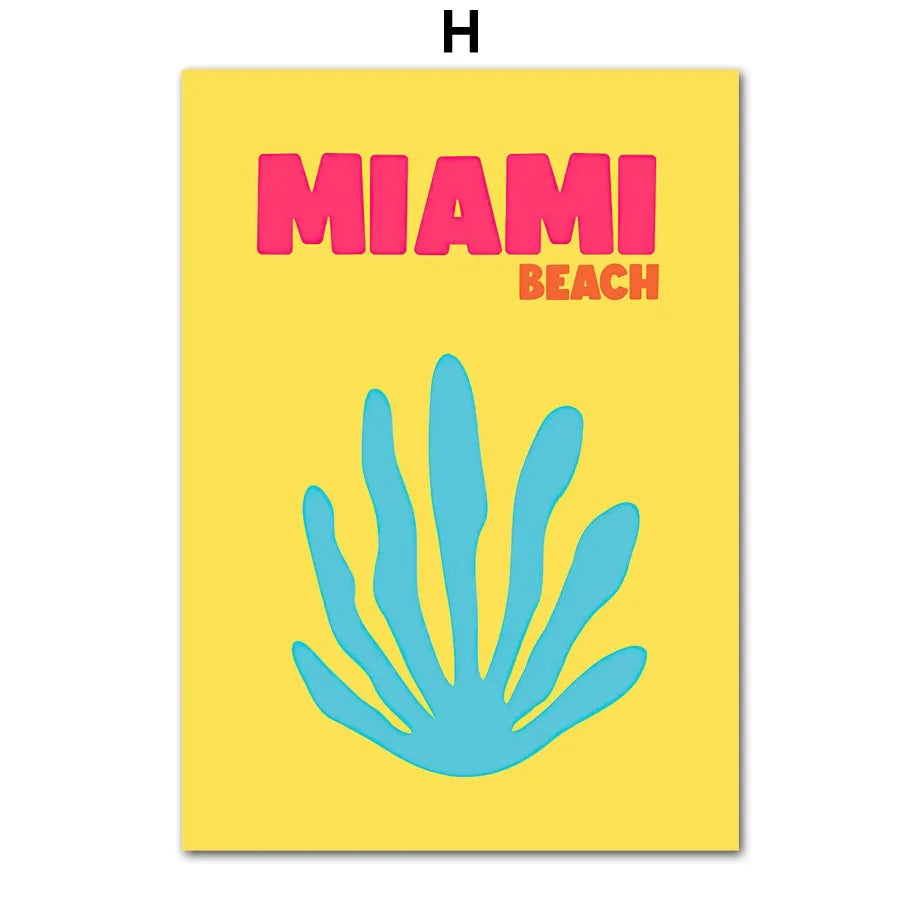 Ibiza Mykonos Miami Bondi Travel Canvas Wall Art Print