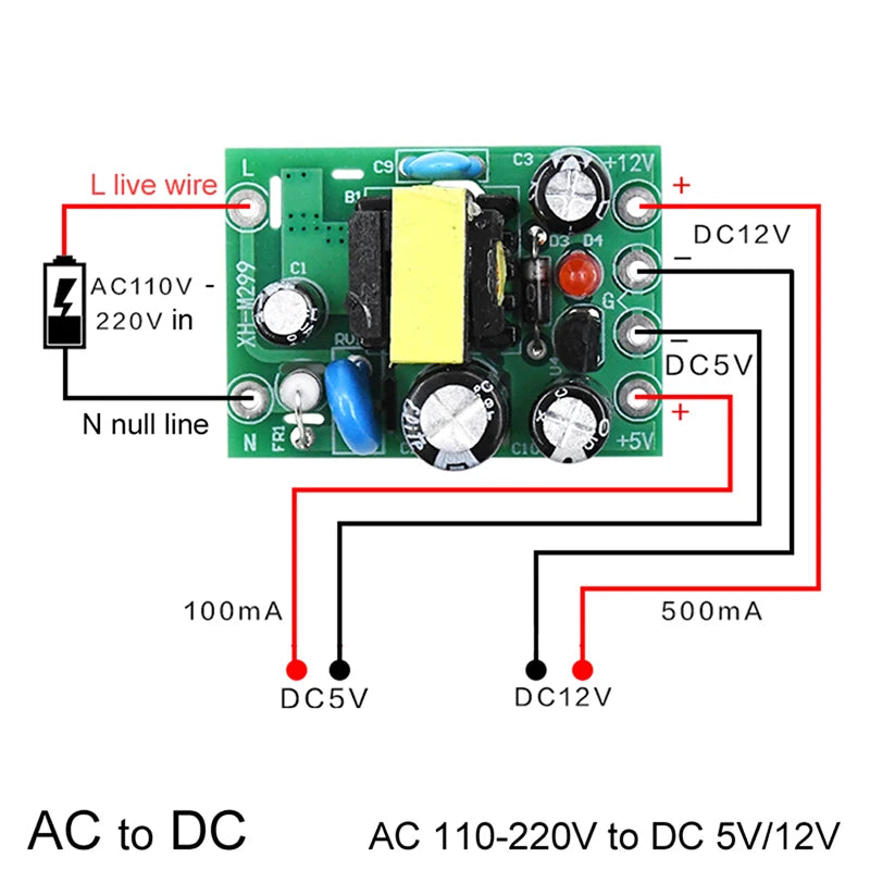 1/2/3pcs AC110V 220V to DC 12V 0.2A+5V Module Board Mini AC-DC Converter Peaceful Pleasures Health and Wellness