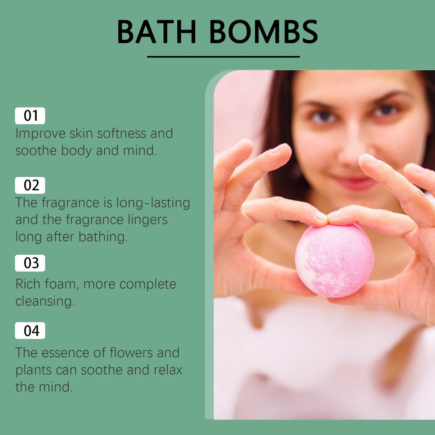 OceAura Colorful Rosemary Bath Bombs Foot Spa Gift Set 180g