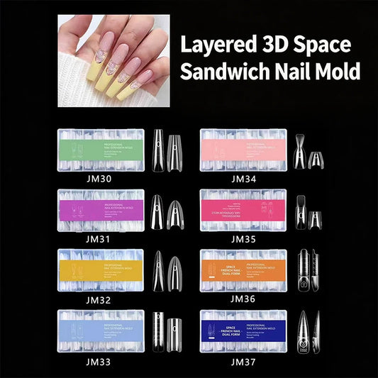 240pcs Sandwich Nail Forms 15 Size Oval Extension Dual Form No Paper Forms Needed For Easy Nail Extensions Peaceful Pleasures Health and Wellness
