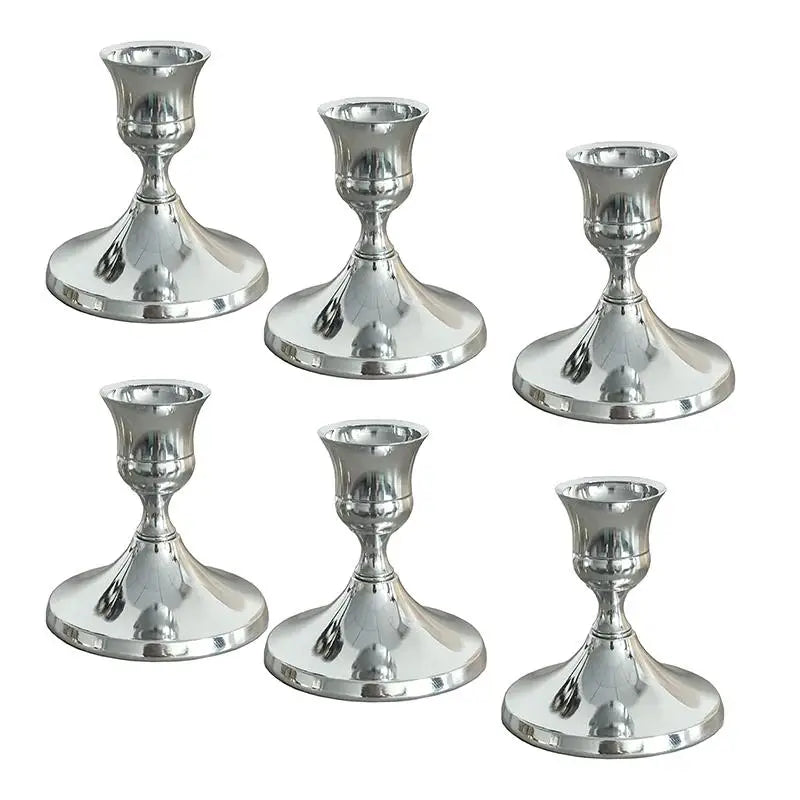 2Pcs/pack Decorative Tabletop Candle Holders Iron Candlelight Dinner Props Bar Party Candelabra Home Hotel Decoration 6.7*7.0cm Peaceful Pleasures Health and Wellness