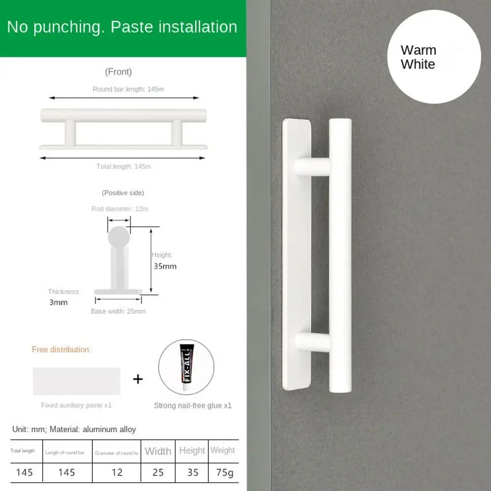 Aluminium Alloy Self-Adhesive Sliding Door Handle – No Drill