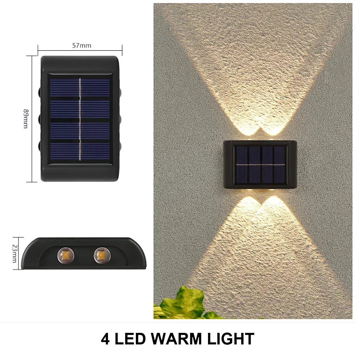 Solar LED Outdoor Wall Light – IP65 Up & Down Garden Lamp