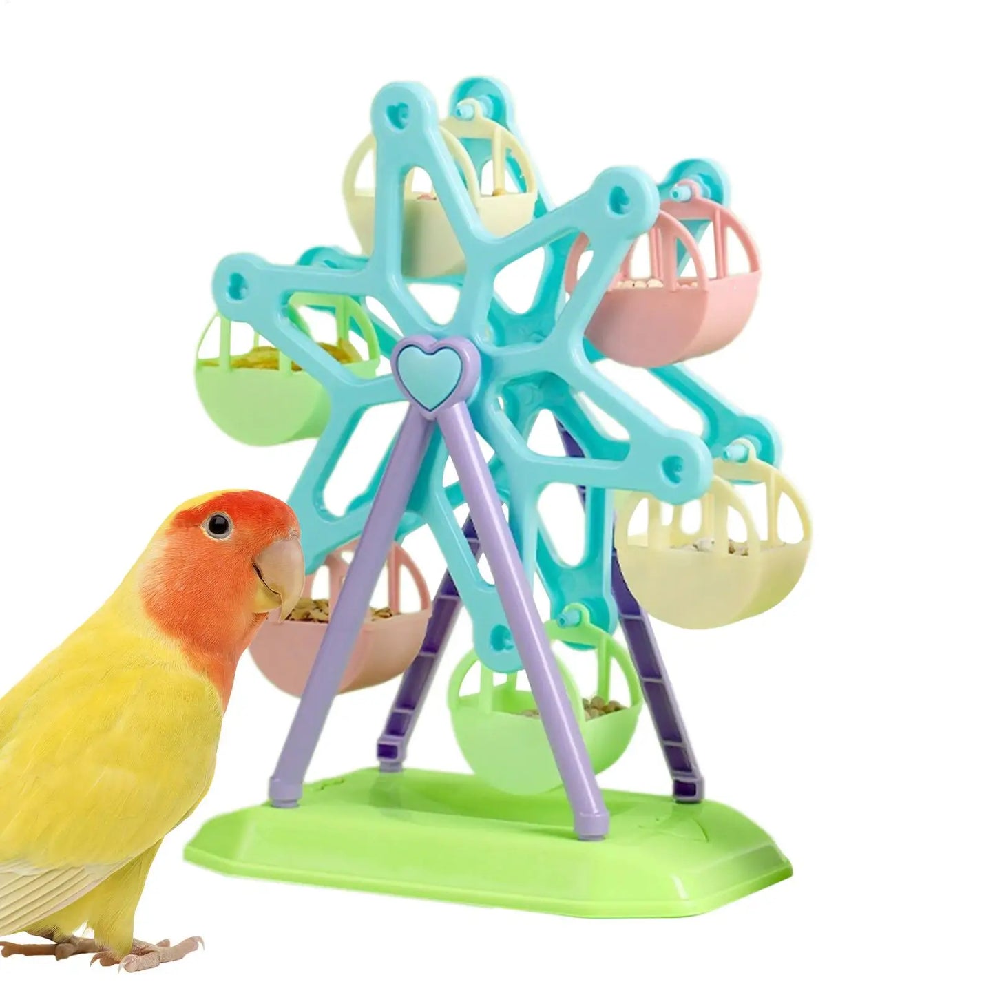 Parrot Foraging Wheel Toy – Spinning Treat Feeder for Birds