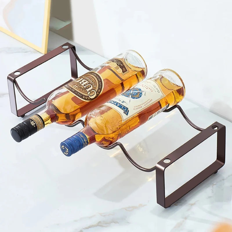 Wrought Iron Stackable Wine Rack Cute Countertop Free Standing Glasses Bottle Display Cabinet Rack Shelf For Home Kitchen Itemes Peaceful Pleasures Health and Wellness