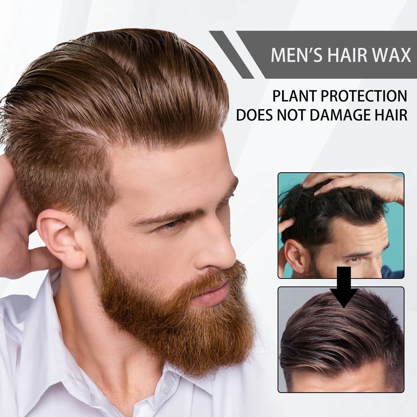 Men's Strong Hold Hair Wax – Water-Based, Natural Shine