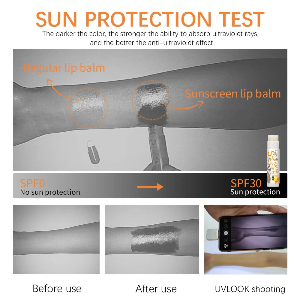 ibcccndc SPF 30 Sunscreen Lip Balm – Fruit Flavors, UVA Protection