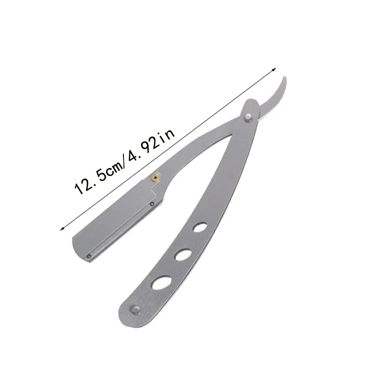 Men's Straight Edge Folding Razor – Stainless Steel Barber Shaver