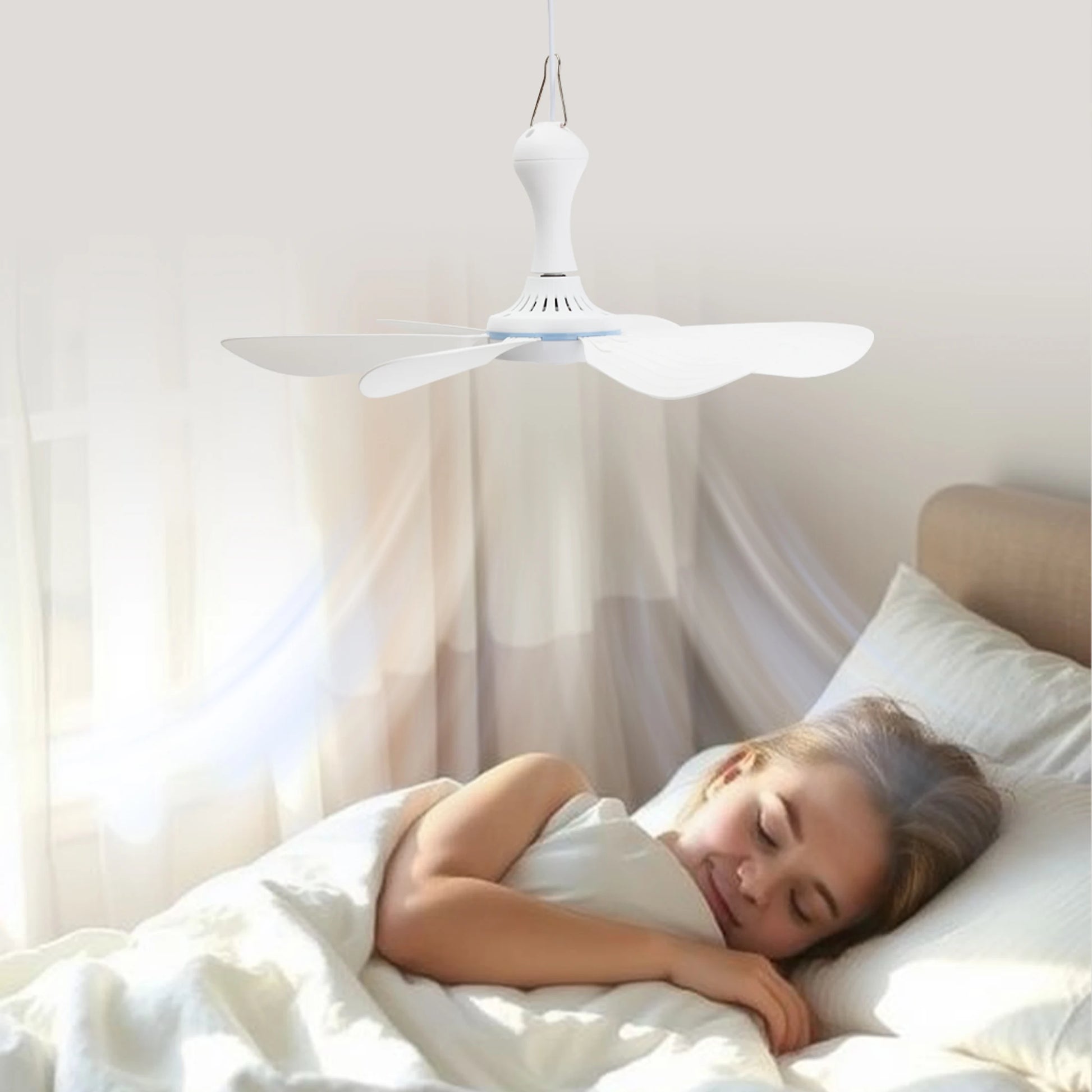Silent 6 Leaves USB Powered Ceiling Canopy Fan with Remote Control Timing 4 Speed Hanging Fan for Camping Bed Dormitory Tent New Peaceful Pleasures Health and Wellness