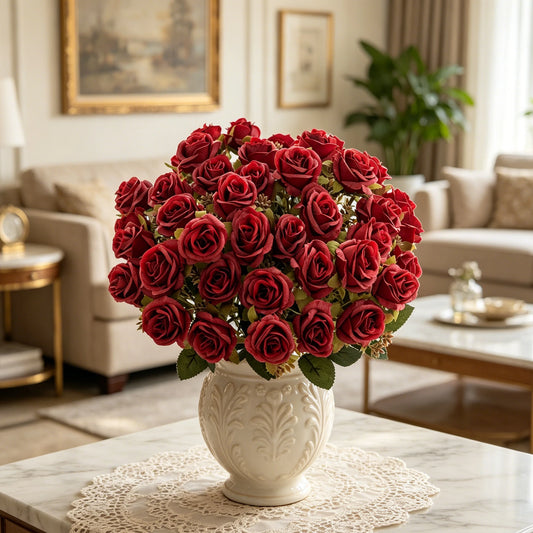 Artificial Silk Rose Carnation Bouquet – Wedding & Home Décor Artificial Flower Bouquet Peaceful Pleasures Health and Wellness