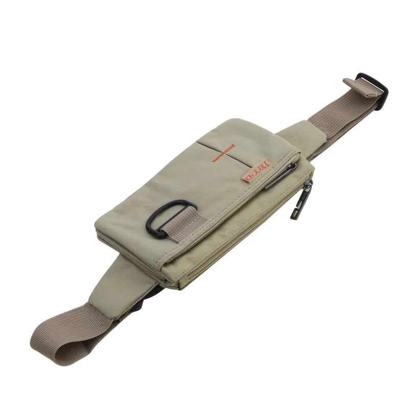 Sports Running Waist Pack Personalized Invisible Anti-theft ID Waist Pack Casual Small Bag Outdoor Travel Crossbody Bag Peaceful Pleasures Health and Wellness Khaki