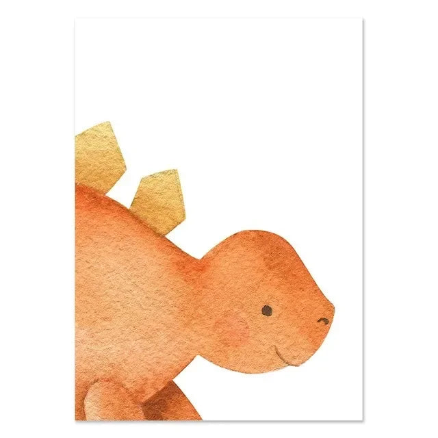 Dinosaur Nordic Canvas Wall Art Print | Modern Home Decor