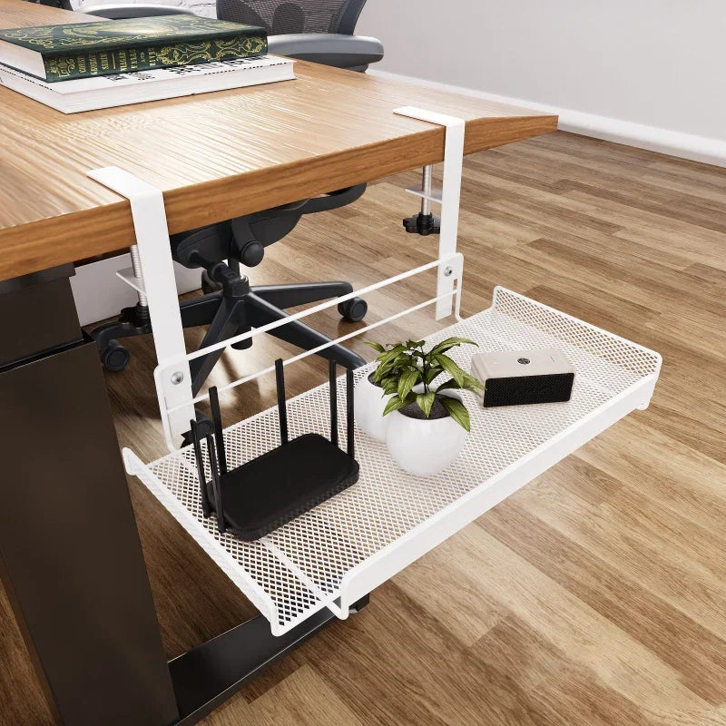 Under Desk Cable Management Tray – No-Drill Steel Organizer