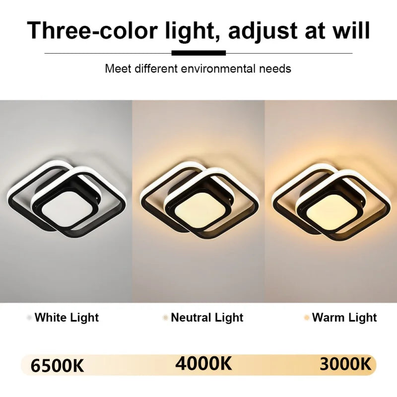 RUNTOIN 22W Modern LED Ceiling Light | Living Room & Hallway