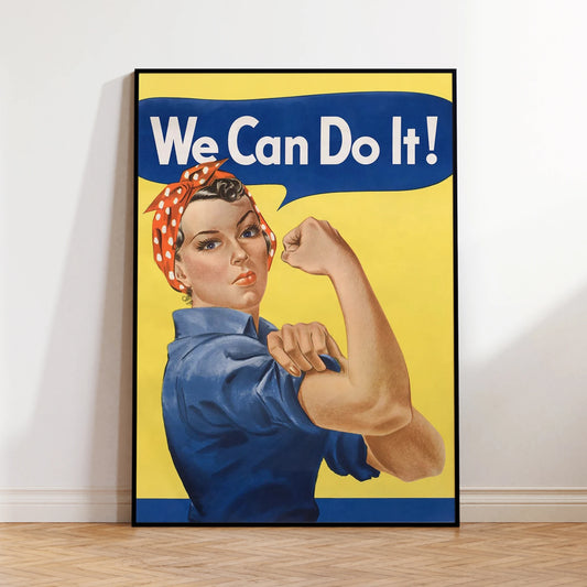 "We Can Do It" Feminist Canvas Wall Art Print | Home Decor Canvas Wall Art Peaceful Pleasures Health and Wellness G4291 30x40cm Black Framed