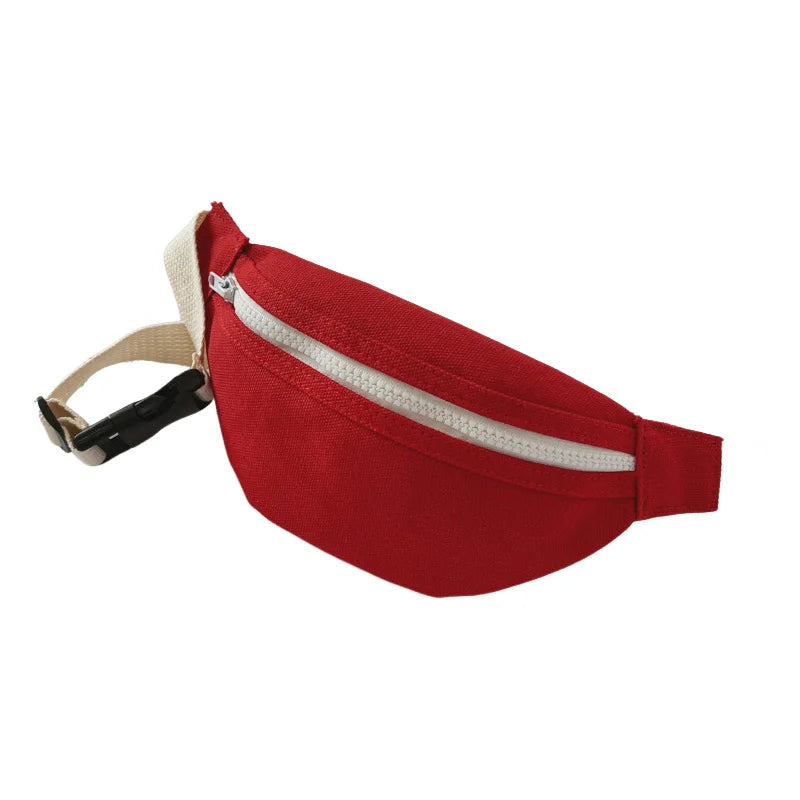 Kids Waist Bag Lightweight Polyester School Outdoor Travel Bag with Adjustable Strap Crossbody Chest Pack for Boys and Girls Peaceful Pleasures Health and Wellness Red